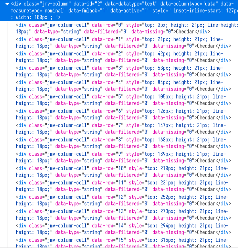 Verbose DOM nodes